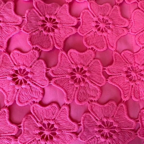 Umgee USA NWT Pink Floral Lace Mini‎ Dress Short Sleeve Shirt Dress Womens Small - Picture 13 of 13